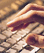 hand on keyboard