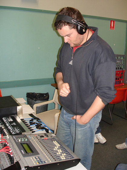Adam Arnold in the recording studio