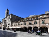 Piazza del Popolo is the city square in Ascoli Piceno Italy