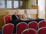 Peggy Tomlinson & Brian Elliot in readiness for the draw