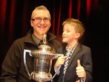 Captured; The older and younger Porthouse with the Welsh Open trophy